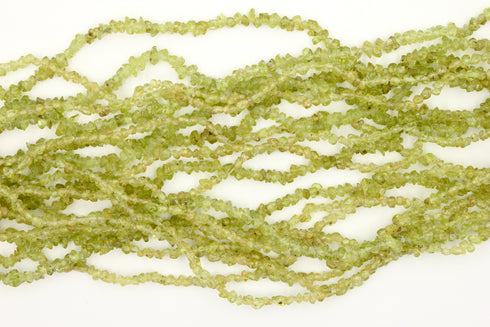 Peridot Gemstone Beads, 4x6mm, Chip Beads